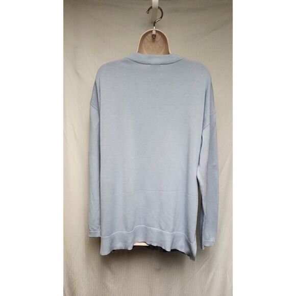 Talbots V-Neck Button Front Long Sleeve Cardigan Sweater Size Large Color Blue - Picture 4 of 7